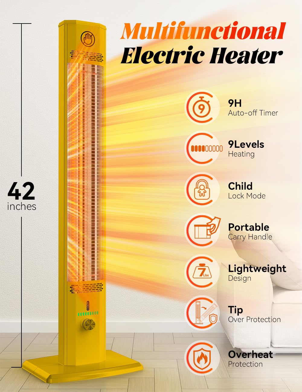 Patio Outdoor Heater - 1500W Garage Heater Indoor Use